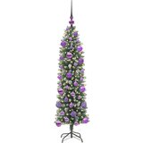 vidaXL Umjetno vitko božićno drvce s stalakom Zelena i bijela 120 cm | shoptok.hr