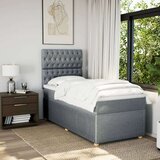 vidaXL Box spring postelja z vzmetnico svetlo siv 100x200 cm blago | Shoptok.si