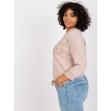 Fashion Hunters Plus size light beige blouse in Vivianne cotton | shoptok.hr