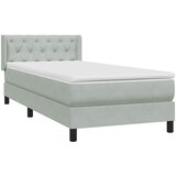 Box Spring krevet s madracem svijetlo sivi 80x220 cm samt | shoptok.hr