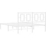  Metalni okvir za krevet s uzglavljem bijeli 135x190 cm | shoptok.hr
