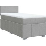vidaXL Okvir kreveta s oprugama i madrac svjetlosivi 90x200cm tkanina | shoptok.hr