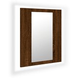 Maison Chic LED Kopalniška omarica - Kopalniški kabinet z ogledalom rjavi hrast 40x12x45 cm, (21794447) Cene