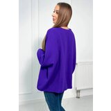 Kesi Cotton blouse with rolled up sleeves in dark purple color | shoptok.hr