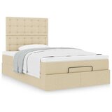vidaXL Otomanski okvir kreveta s madraca krem 120x190 cm od tkanine | shoptok.hr