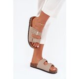 Boto Women's Slip-On Sandals On Cork Sole Beige Cortina Cene