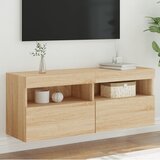  Zidni TV ormarić s LED svjetlima boja hrasta 100x30x40 cm | shoptok.hr