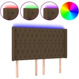 Maison Chic led posteljno vzglavje - vzglavna omarica - nočna omarica temno rjavo 147x16x118/128 cm blago, (21712511) Cene