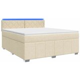  Boxspring krevet s madracem Krem 160 x 200 cm Tkanina - Krem 160 x 200 cm Dizajn s rombovima | shoptok.hr