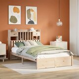 vidaXL Krevet s regalom za knjige bez madraca 120x200 cm od borovine | shoptok.hr