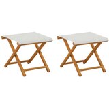  Ležaljka 2 pcs Čvrsto drvo eukaliptusa Krem | shoptok.hr