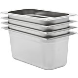 vidaXL Gastronomske posode 4 kosi GN 1/3 150 mm nerjaveče jeklo | Shoptok.si