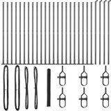 vidaXL Heksagonalna ograda Siva 1.6x50 m Čelik, Ogradni postovi s osnovnim pločama 13 kom Ø32mm 88,5cm Galvanizirani čelik | shoptok.hr