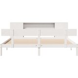 vidaXL Knjižna postelja brez vzmetnice bela 180x200 cm trdna borovina | Shoptok.si