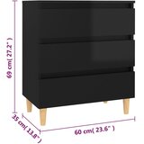  Komoda visoki sjaj crna 60 x 35 x 69 cm od konstruiranog drva | Eponuda.com
