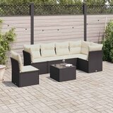  7-dijelni set vrtnih sofa od poliratana s jastucima crni Crna 234 x 124 x 69 cm | shoptok.hr