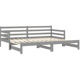  Dnevni ležaj na izvlačenje 2 x (90 x 200) cm sivi od borovine | Eponuda.ba