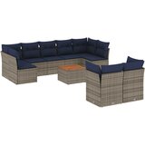  10-dijelni set vrtnih sofa od poliratana s jastucima sivi | shoptok.hr