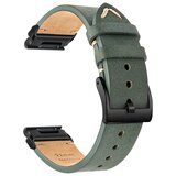 INF Združljiv usnjen pašček za uro Premium za Garmin Fenix 8/7X/3 Green 26 mm, (5000079461) | Shoptok.si
