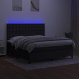  Krevet box spring s madracem LED crni 180x200 cm od tkanine | shoptok.hr