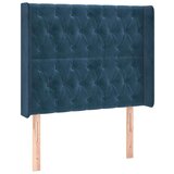  Vzglavje z ušesi temno modro 103x16x118/128 cm žamet, (20793145) | Shoptok.si