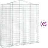  Lučne gabionske košare 5 kom 200x30x200/220cm pocinčano željezo | shoptok.hr
