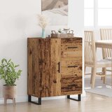 vidaXL Strani šal Star les 69,5 x 34 x 90 cm Inženirski les in železo | Shoptok.si