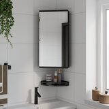 vidaXL Kutni kupaonski ormarić s ogledalom crni 30 x 24 x 60 cm Cijene