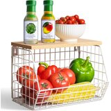 WAWOCS Košara za sadje z lesenim pokrovom | Shoptok.si