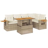 vidaXL 5-dijelni set vrtnih sofa s jastucima poliratan i bagrem bež | shoptok.hr