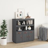 Visoka komoda siva 100 x 40 x 108,5 cm od masivne borovine | shoptok.hr