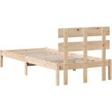 vidaXL Krevetna konstrukcija s uzglavljem 90x190 cm od masivnog drva borovina | shoptok.hr