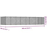  Kavez za pse s vratima sivi 8x2x1,5 m od pocinčanog čelika | shoptok.hr