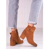 SHELOVET Brown women's ankle boots on ecological suede post | shoptok.hr