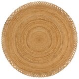 vidaXL Pletena preproga z valovitim robom 180 cm okrogla iz jute | Shoptok.si