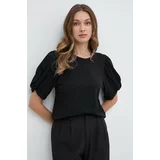 Silvian_Heach Bombažna kratka majica ženski, črna barva