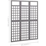 Sobna pregrada / rešetka s 3 panela od jelovine siva 121x180 cm | shoptok.hr