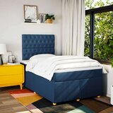  Krevet s oprugama i madracem plavi 120 x 190 cm od tkanine | shoptok.hr