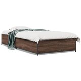 Furnova Posteljni okvir rjav hrast 90x190 cm inženirski les in kovina, (21937288) | Shoptok.si