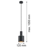  Argon 4219 - Luster na sajli SINES 1xE27/15W/230V prečnik 12 cm crn | Eponuda.com