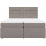  Krevet s oprugama i madracem smeđesivi 200x200 cm od tkanine | shoptok.hr