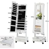 Costway Omara za nakit z ogledalom in LED-osvetlitvijo, (5000331384) | Shoptok.si