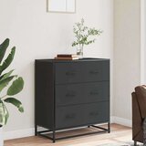 vidaXL Komoda crna 68x35x76 cm konstruirano drvo i metal Cijene