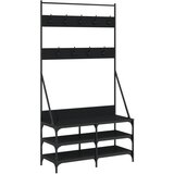 Maison Chic Regal za oblačila s prostorom za čevlje - Polica za čevlje črn 100x40x184 cm, (21776673) Cene