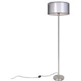 QAZQA Dizajn talne svetilke jeklo s črno-belo senco 47 cm - Simplo | Shoptok.si