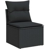 vidaXL Vrtna sedežna garnitura z blazinami 6-delna črn ratan/akacija | Shoptok.si