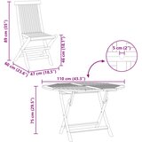 Bistro set za vrt 3 pcs Prirodna Čvrsto teak drvo | shoptok.hr