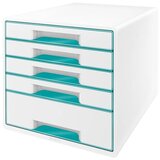 Leitz Predalnik za formularje Wow, 5 predalov, belo turkizen | Shoptok.si
