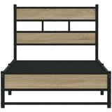 Metalni Kovinski posteljni okvir brez vzmetnice sonoma hrast 107x203 cm, (21610642) | Shoptok.si