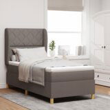 Box Postelja s pomičnim vzmetenjem in vzmetnico Taupe 100x200 cm Tkanina, (22053028) | Shoptok.si